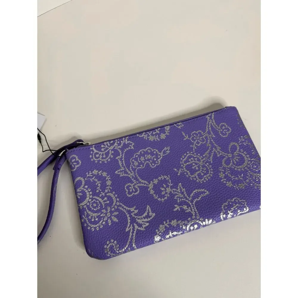 NEW Vera Bradley Faux Leather Essential Wristlet Dahlia Purple