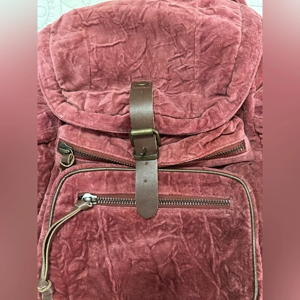NWT Free People Malta Velvet Backpack Sepia Rose