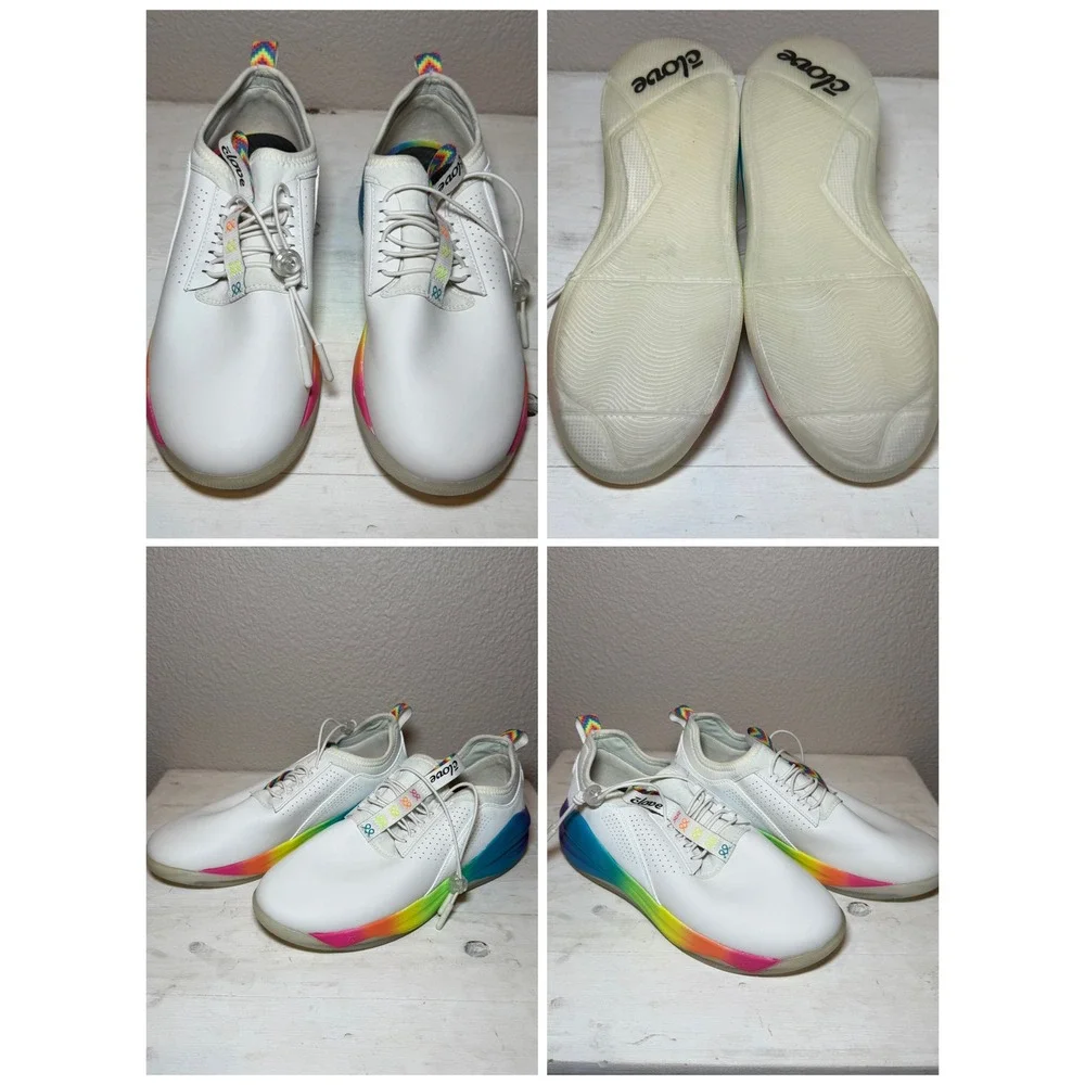 Clove Pride Solo Sneakers White Rainbow Womens 8.5 Mens 7 Nursing Medical Shoes