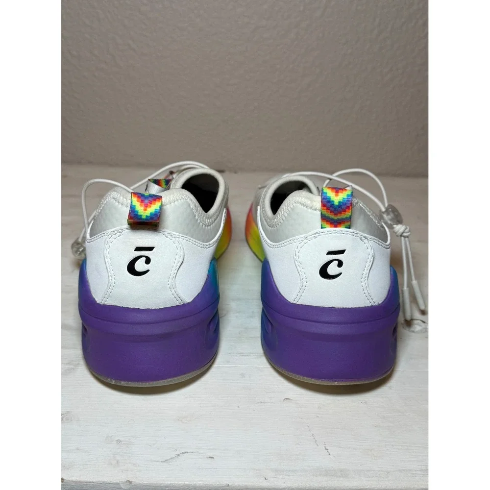Clove Pride Solo Sneakers White Rainbow Womens 8.5 Mens 7 Nursing Medical Shoes