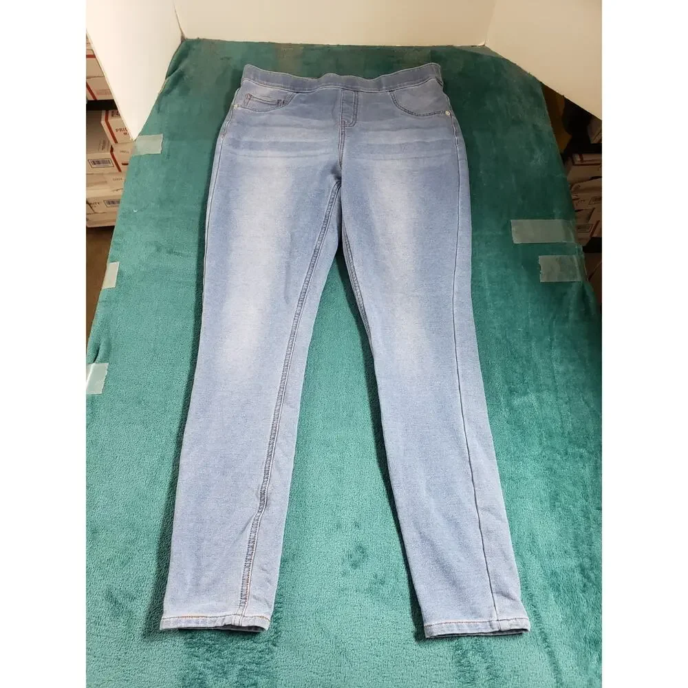 Justice Jeans Size 18 Girls Youth Blue Pants Stretch Pull On Mid Rise Legging