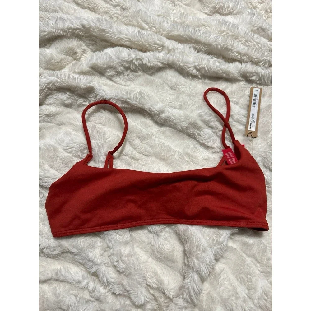Skims Classic Swim Square Neck Scoop Bikini Top Terra Medium