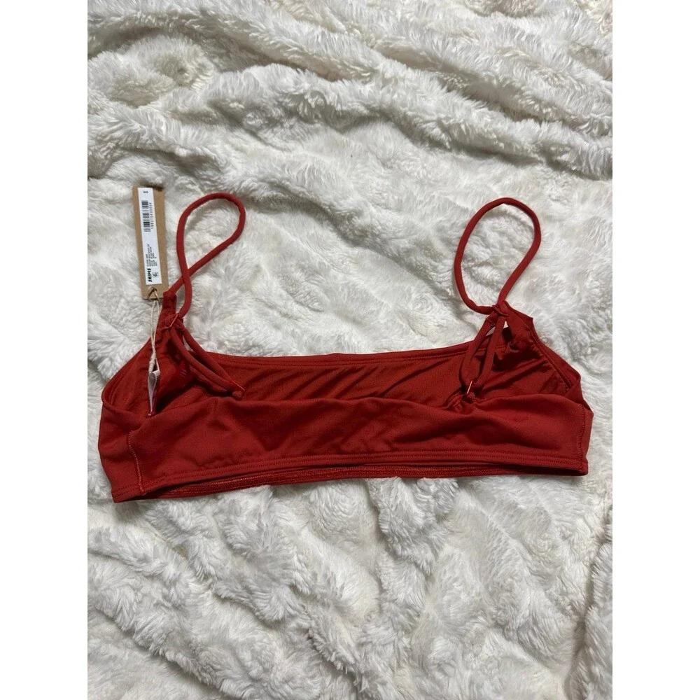 Skims Classic Swim Square Neck Scoop Bikini Top Terra Medium