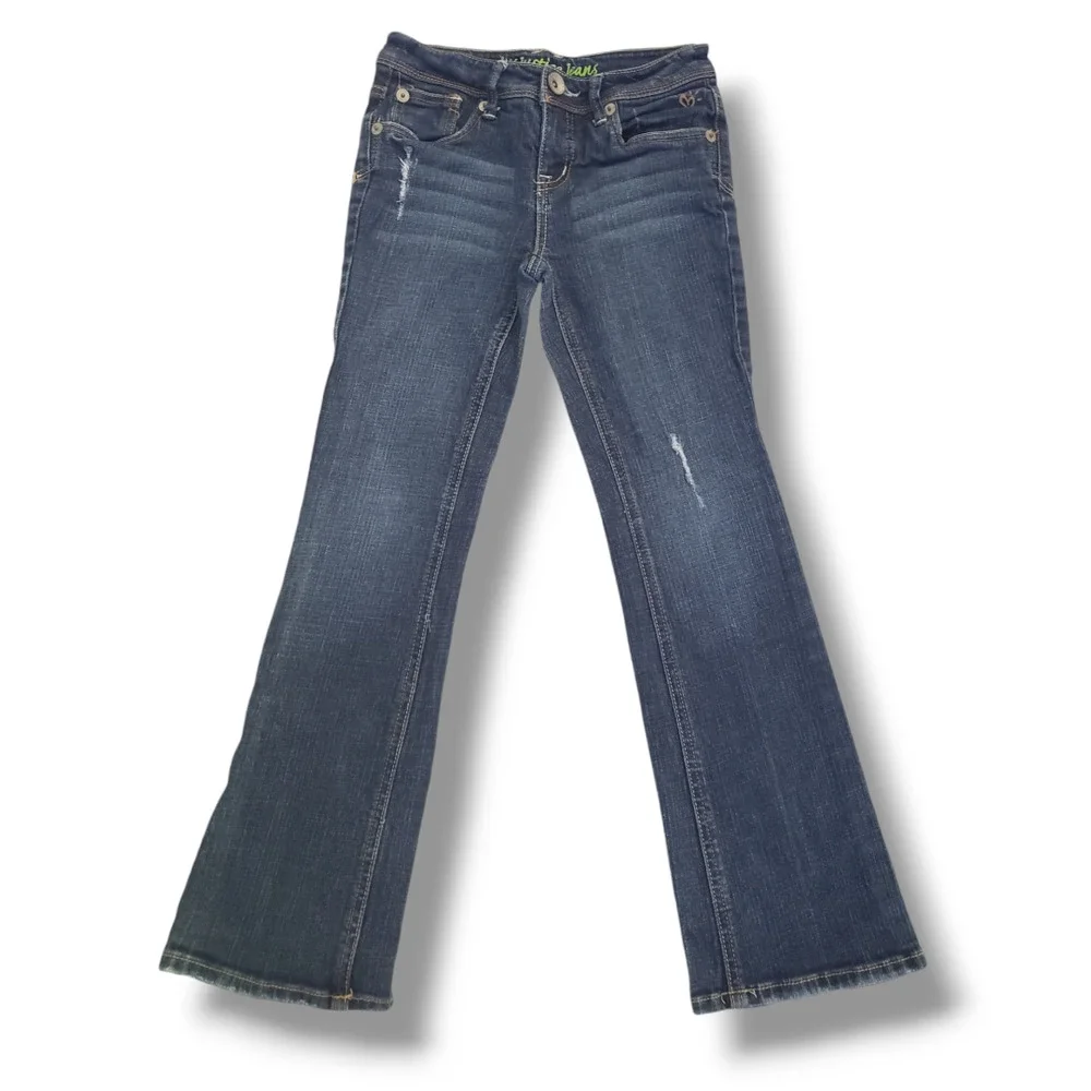 Justice Girls 10 Vintage Low Rise Bootcut Distressed Jeans