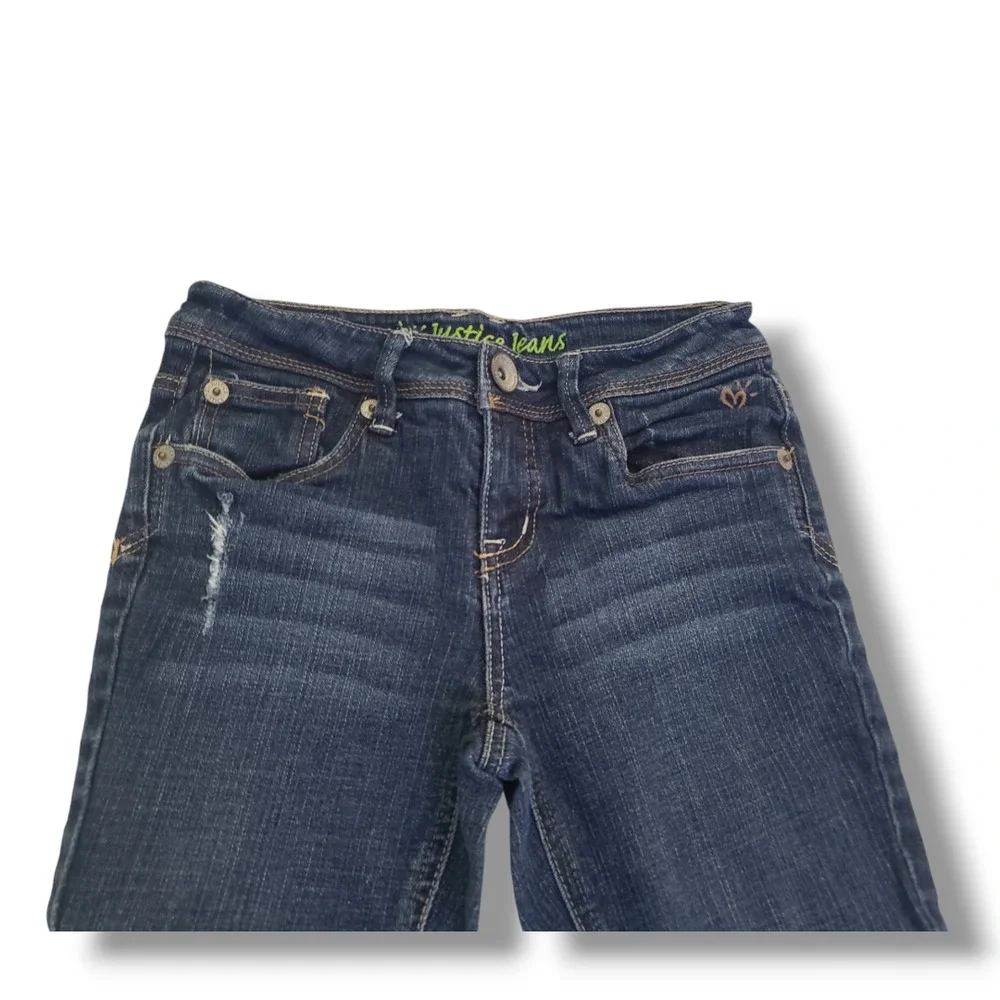 Justice Girls 10 Vintage Low Rise Bootcut Distressed Jeans