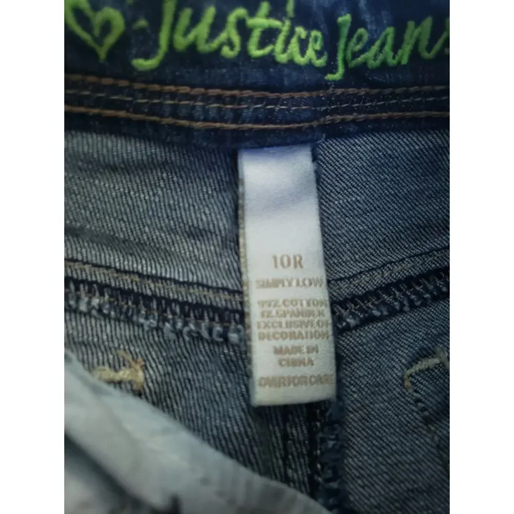 Justice Girls 10 Vintage Low Rise Bootcut Distressed Jeans