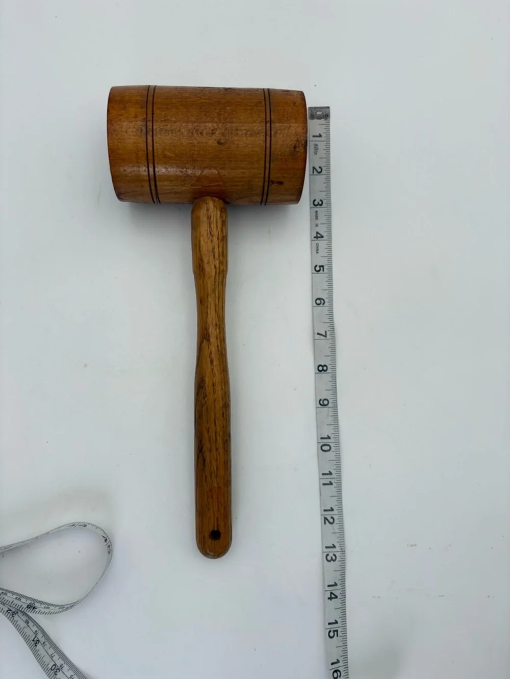Vintage or Antique Handcrafted Wooden Mallet - Natural Brown