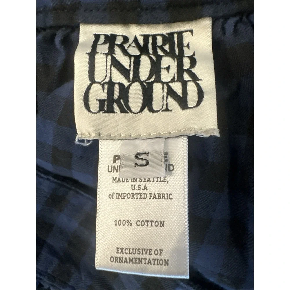 Prairie Underground Apron One Size Checkered Blue/Black Women USA Cotton Pockets