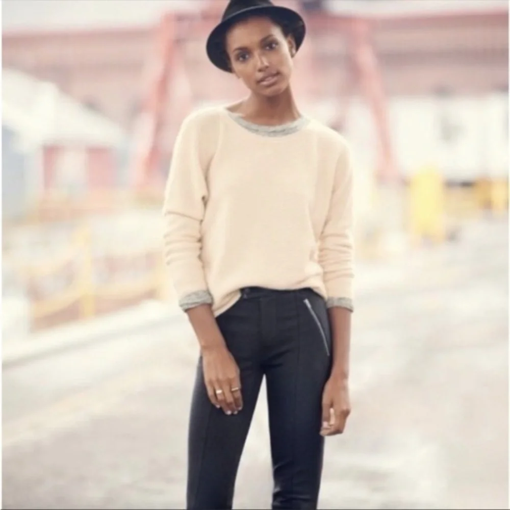 J. Crew • Ivory Cream Ribbed Stitch Dolman Wool Sweater