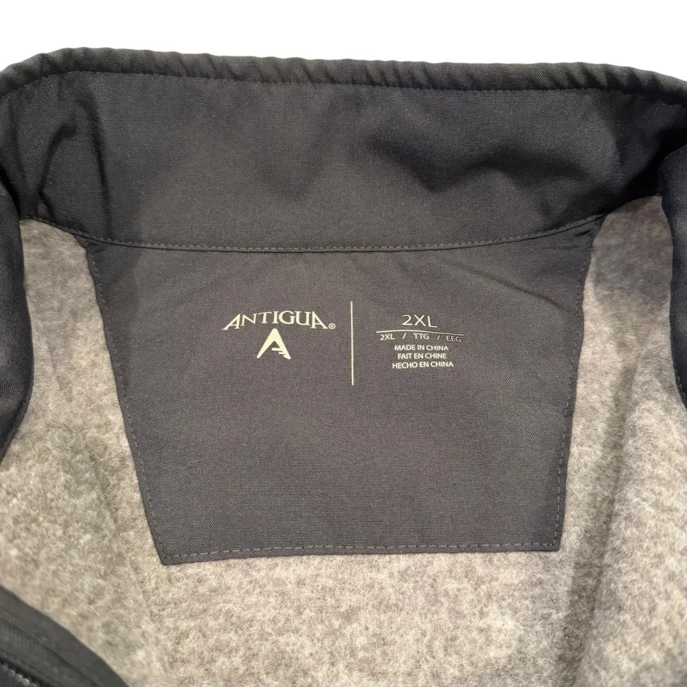 Antigua Boston Celtics Mens 2XL Full Zip Fleece Jacket Heather Grey Black‎ NBA
