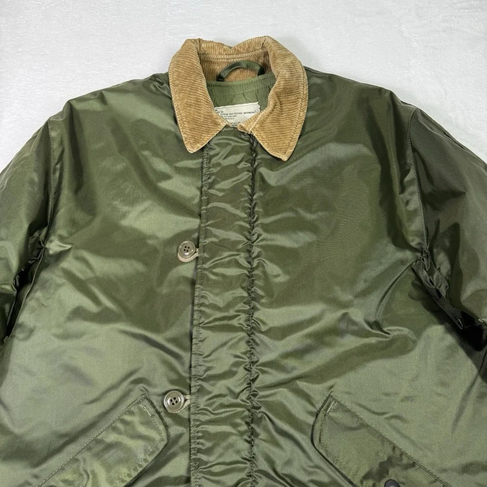 Vintage US Navy‎ USN A-1 Extreme Cold Weather OD Green Deck Jacket Mens Small