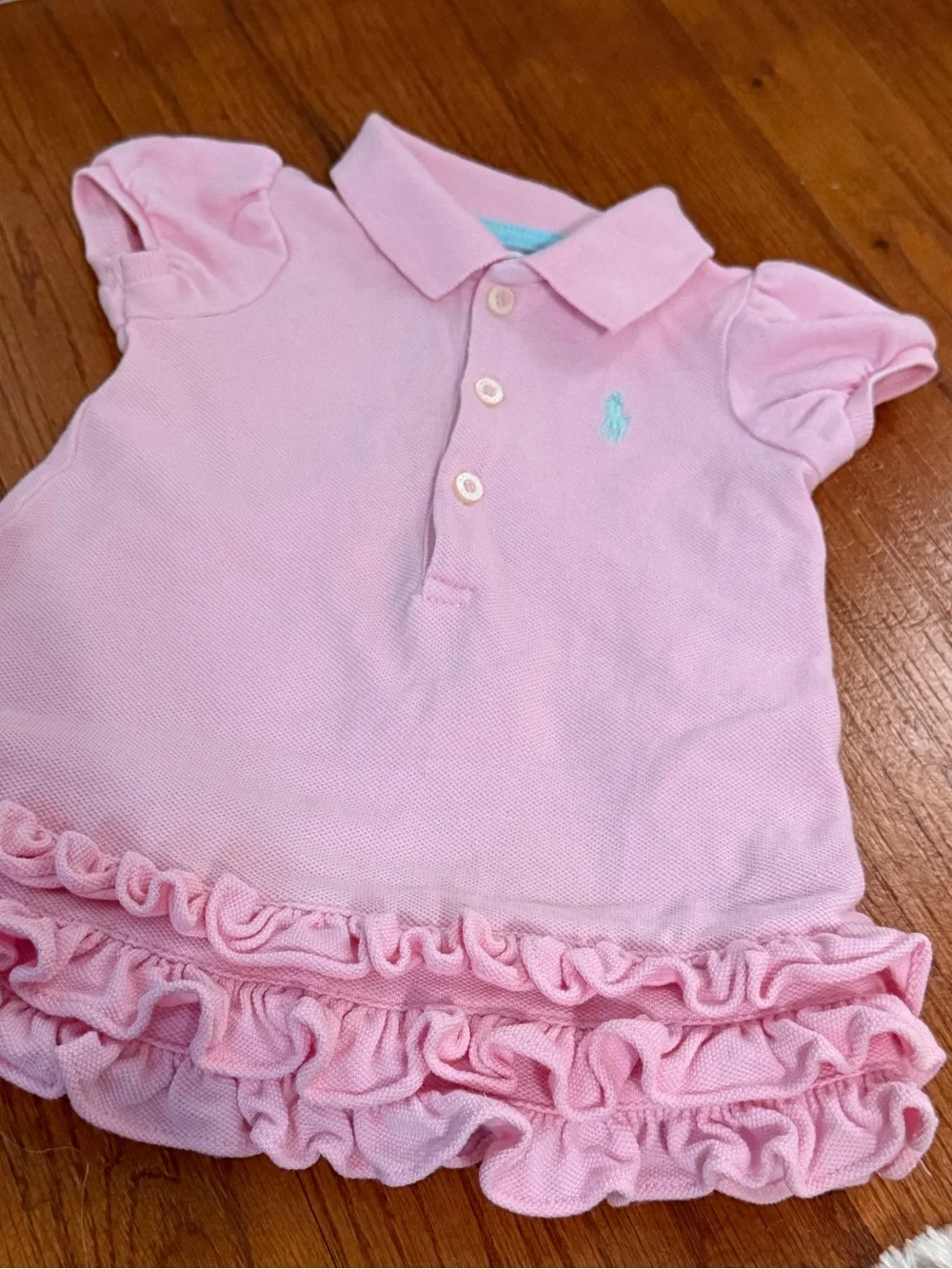 Ralph Lauren Pink Polo Ruffle Hem Dress