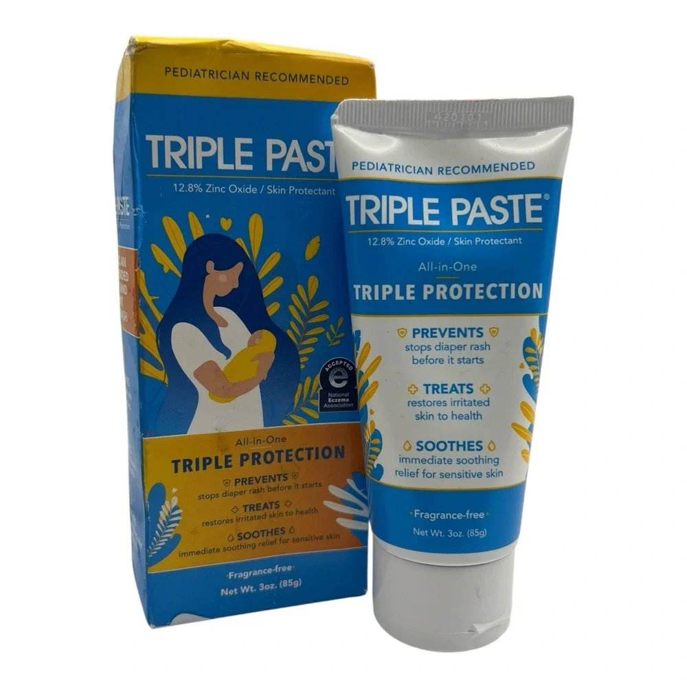 Triple Paste - Diaper Rash Cream‎ (3 oz) - Zinc Oxide Soothing Relief Paste