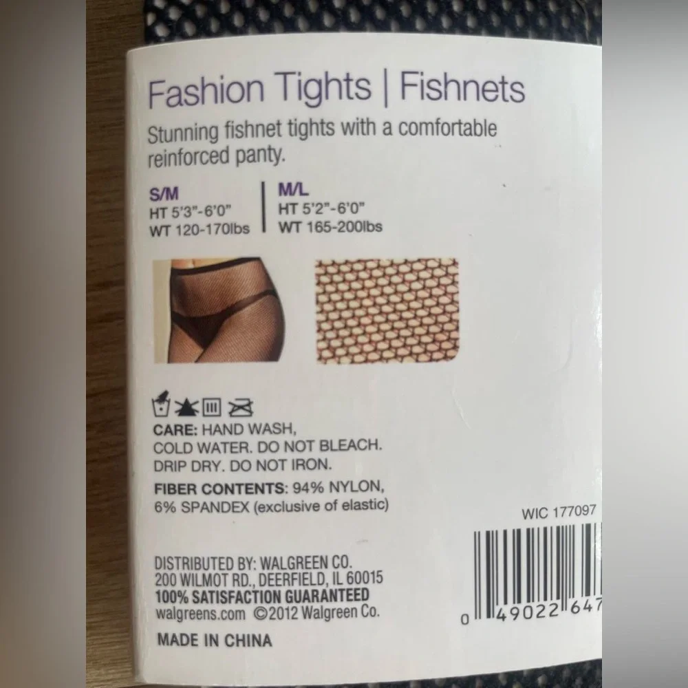 Fishnet Women’s Tights Black Size M/L by West‎ Loop