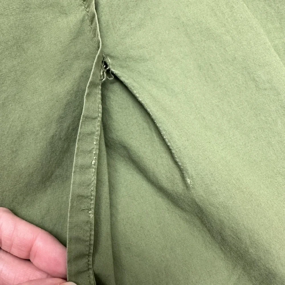Tomas Maier Dress Womens 8 Green Utility Sleeveless Zip Front Pockets Made Italy