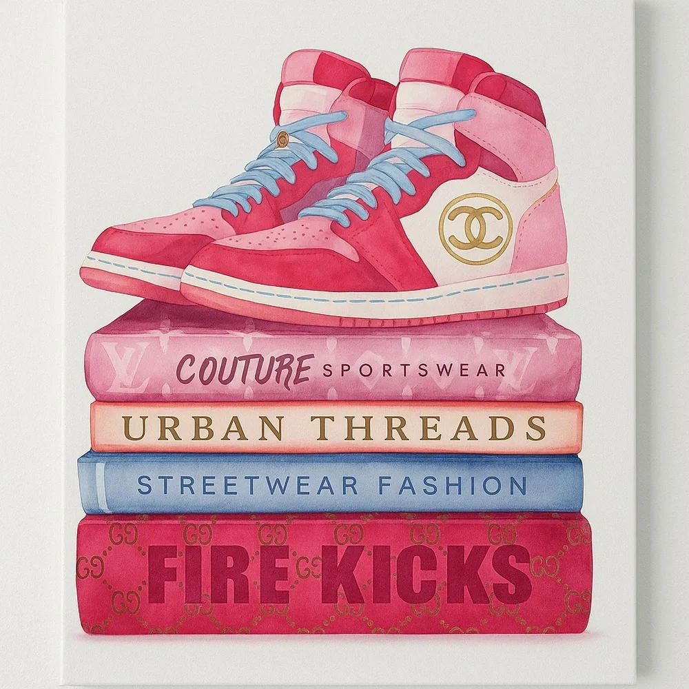 Inspiration Design‎ Stylish Pink High-Top Sneakers 20x16