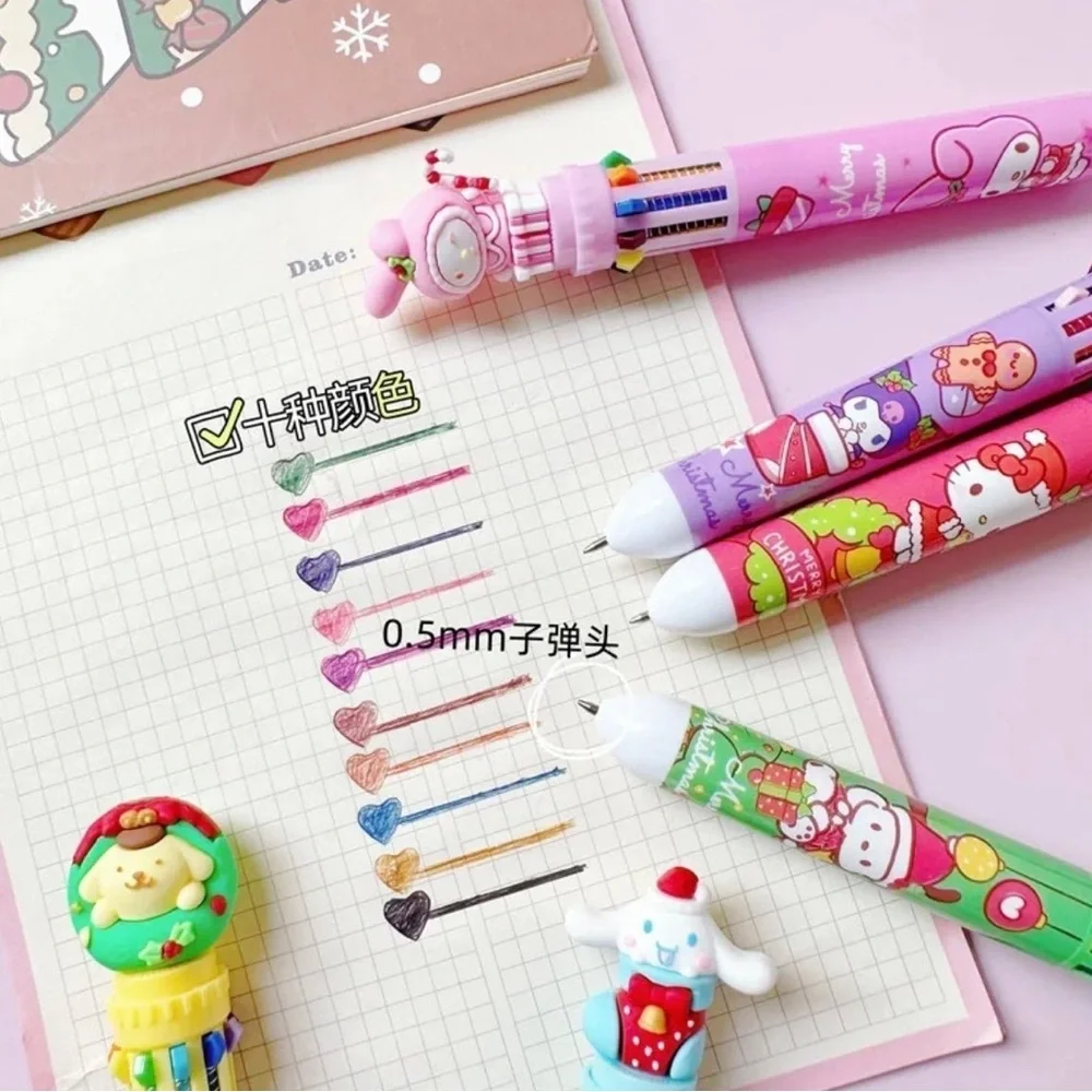 Sanrio Ballpoint Pen Christmas 10-color Cartoon Pen 0.5mm NEW!