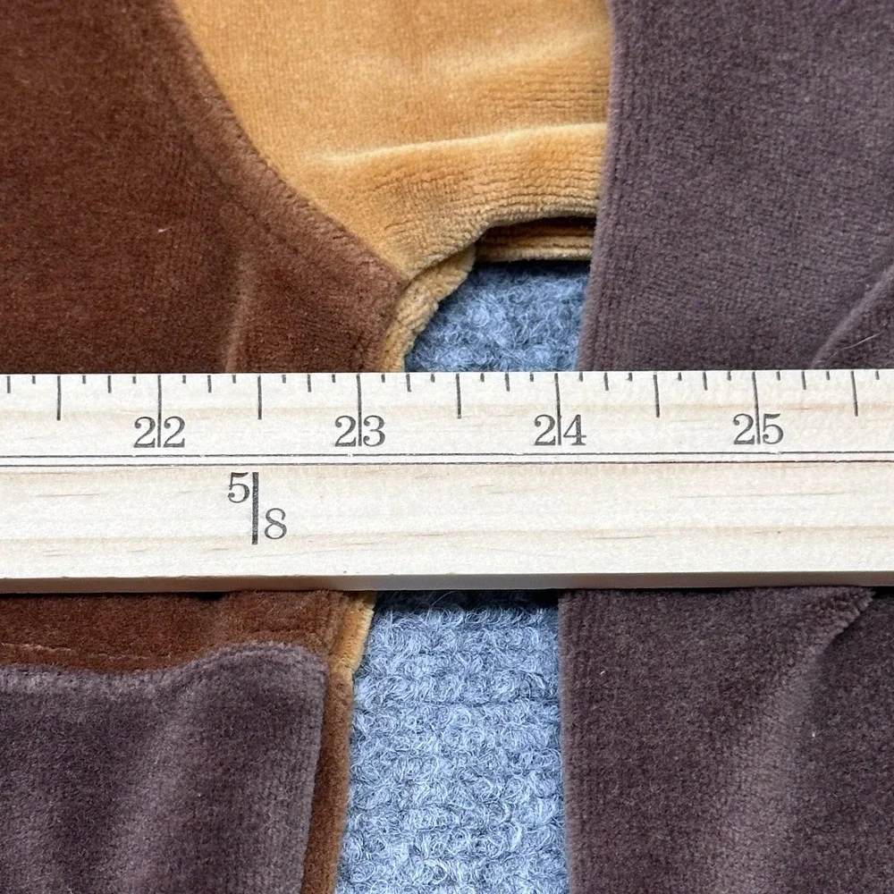 Vintage Irvine‎ Park Velour Patchwork Track Suit Set Mens Large Brown Tan Cream