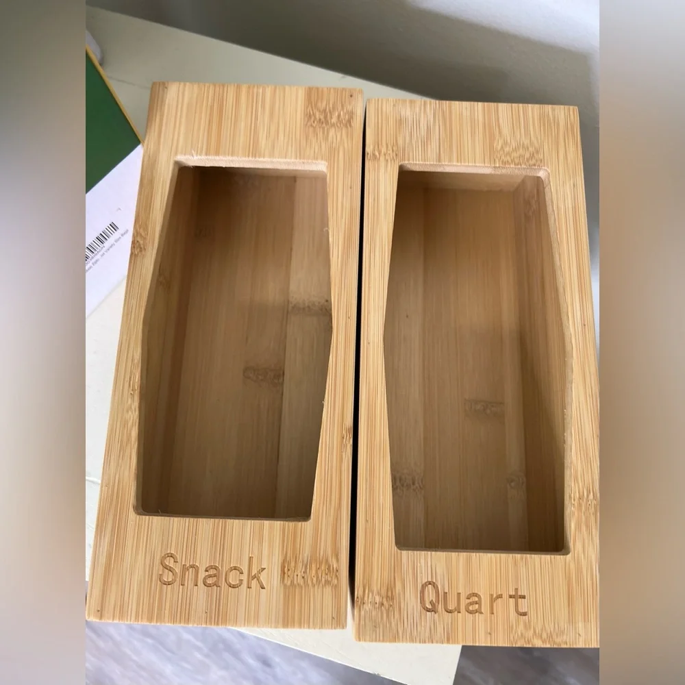Brand New-Kootek Bamboo Bag Storage/Organizer (Snack & Quart Size Only)