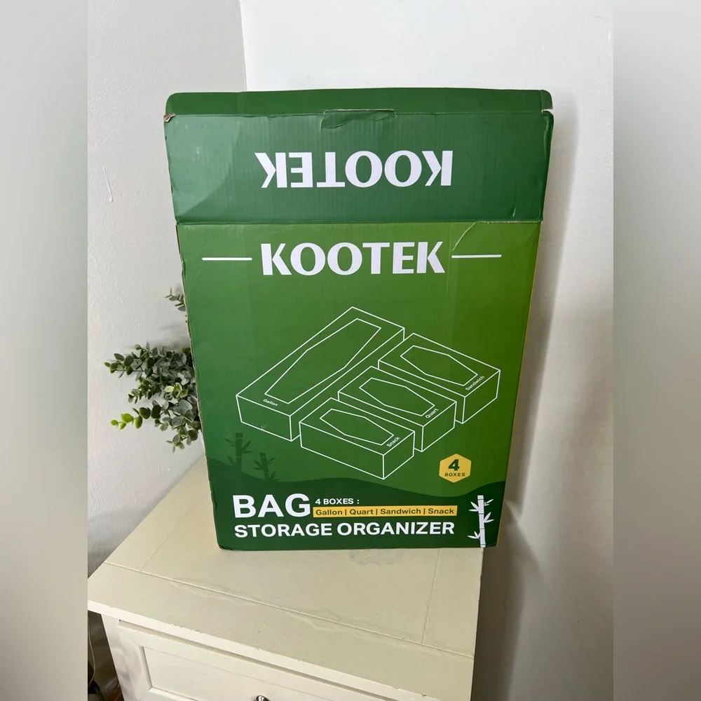 Brand New-Kootek Bamboo Bag Storage/Organizer (Snack & Quart Size Only)