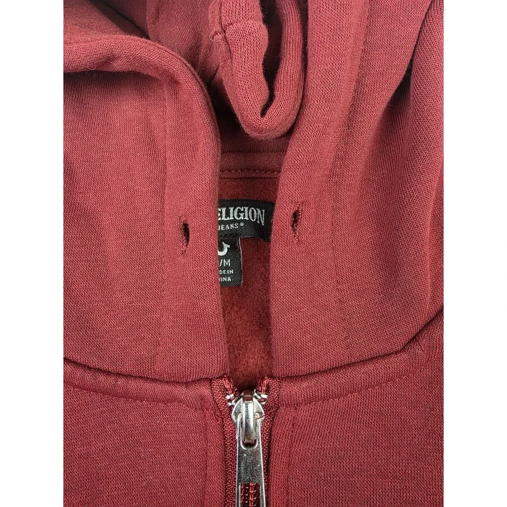 True Religion College Full Zip Hoodie Sweater Rope Design Size M Crafted W Pride