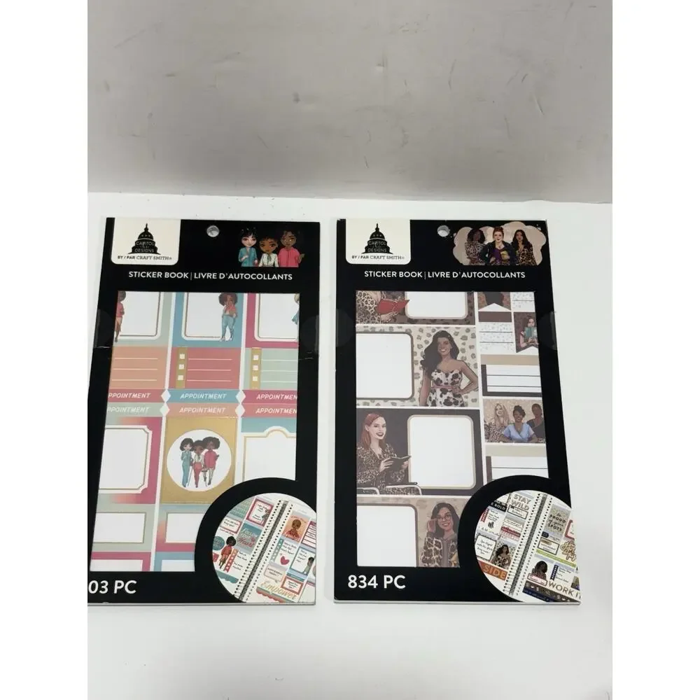CRAFT SMITH Planner Stickers Book Lot Of 2 - Appointment 903pc+ Leopard Glam 834