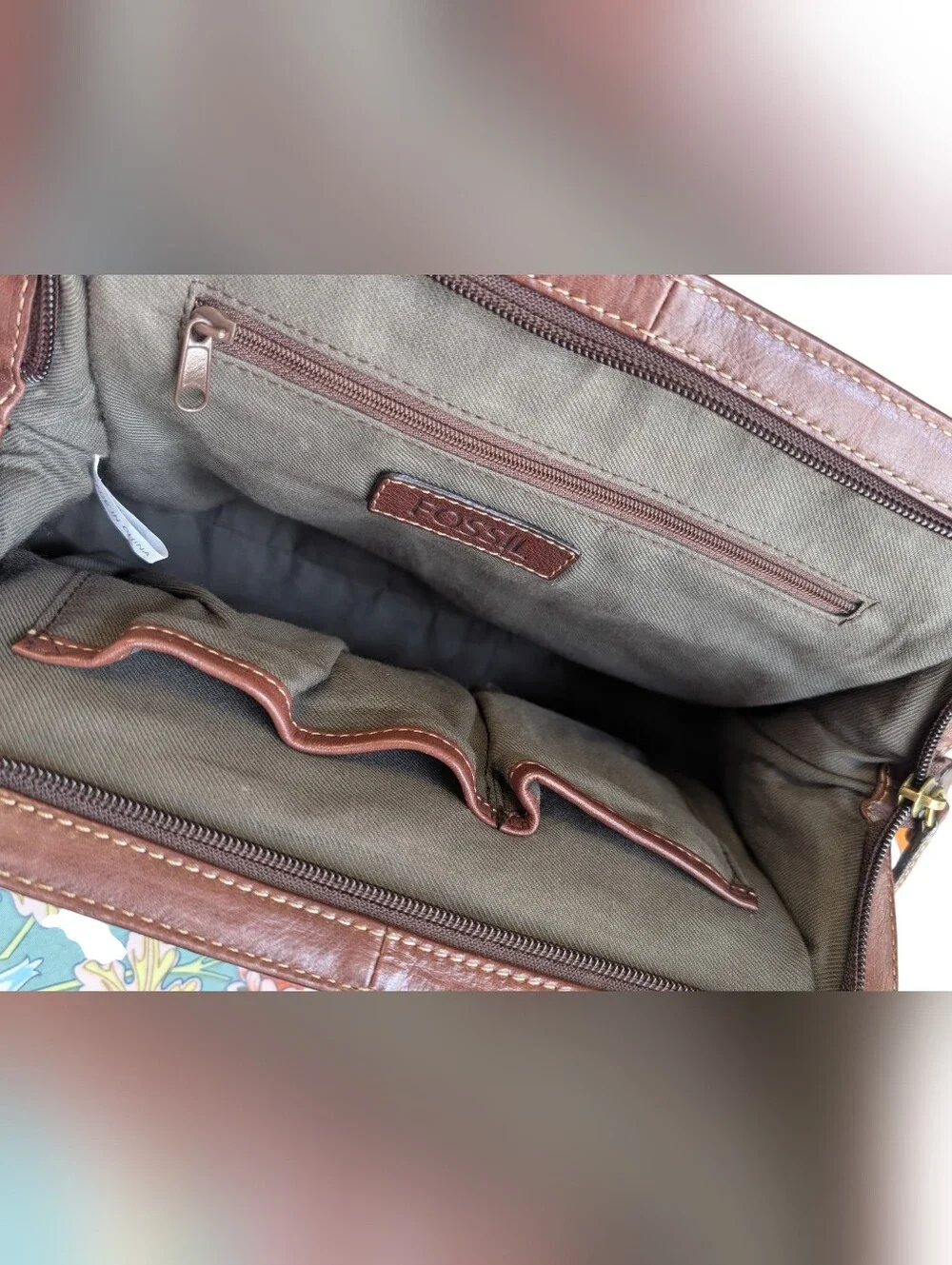 Fossil tall wide satchel