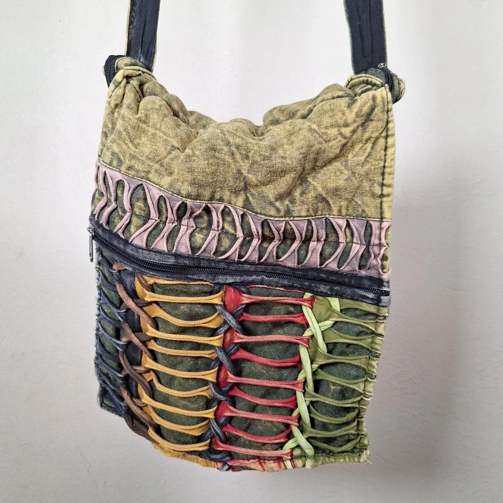 Festival Hobo Bag Hippie Stoner Boho Fairy Goblin Razor Cut Earth Tones