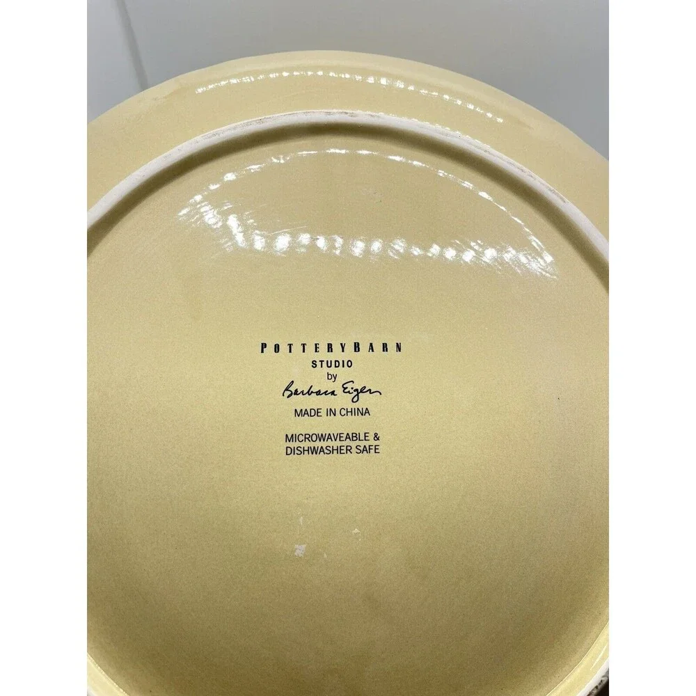 Pottery Barn Studio Putty Dinner Plates Set Barbara Eigen Dining Dishes Lot Of 5