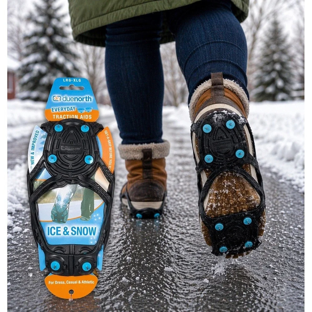 Due North Ice Traction Aids LG/XL Everyday Snow Cleats Shoe Grips NEW