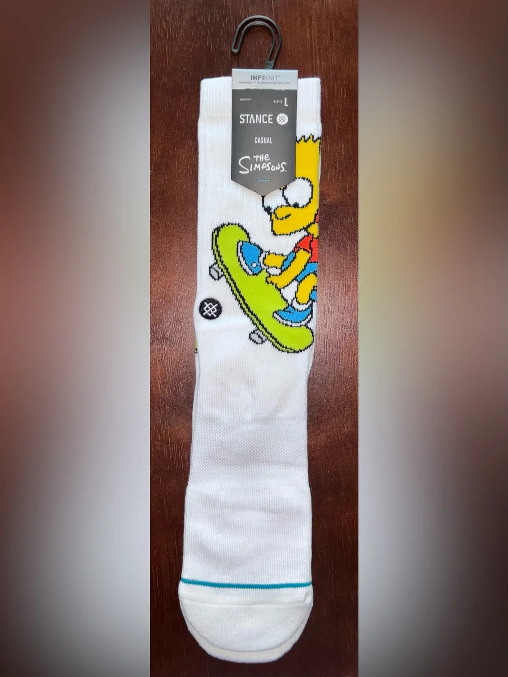 BART SIMPSON STANCE NOVELTY CREW SOCKS NWT MEN’S SHOE SIZE 9-13