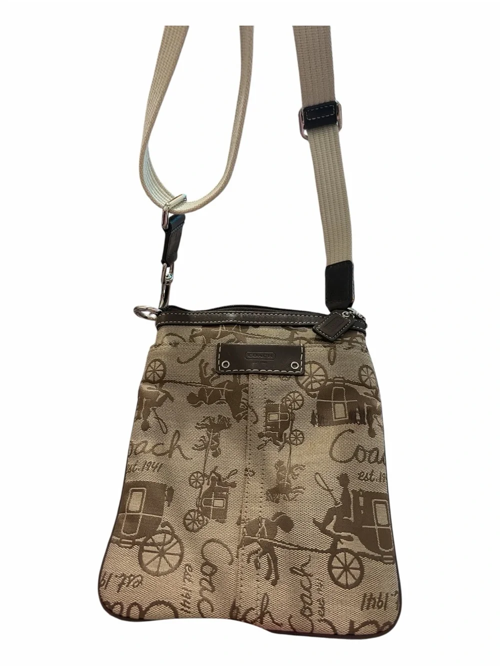 Coach 1941 Garages Brown Signature Crossbody Bag7”x9”