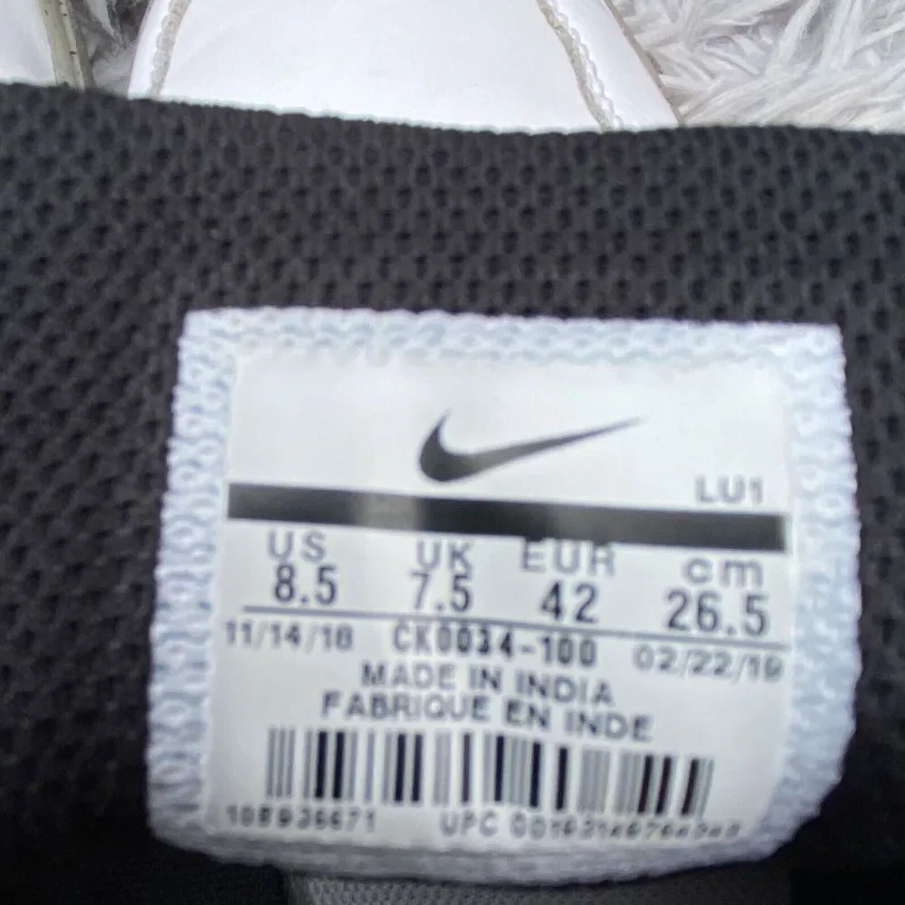 Nike‎  Ebernon Low White Cement 2019 - CK0034-100 Men’s Size 8.5 Pre Owned