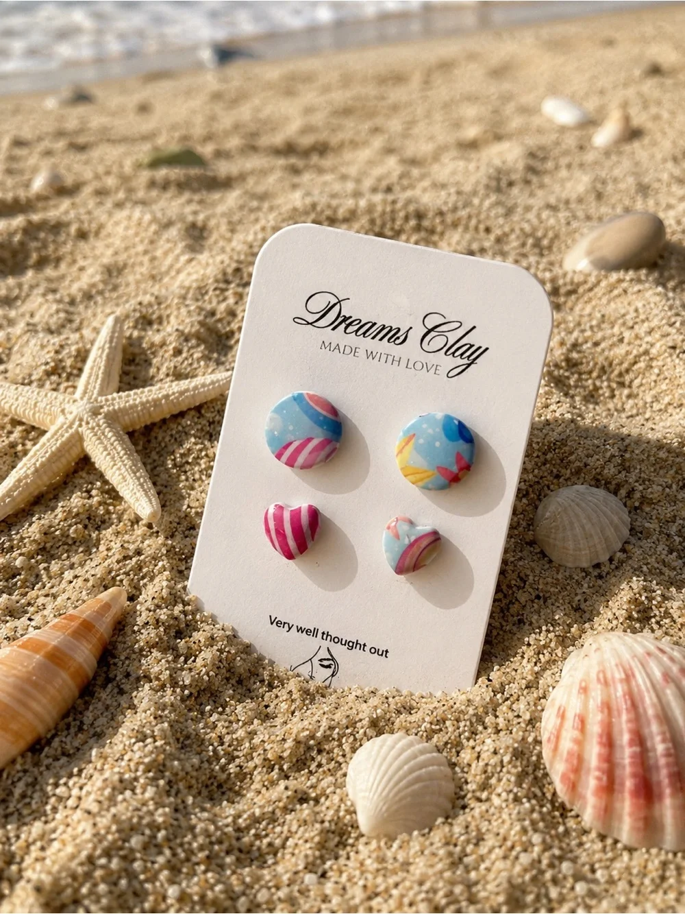 Kids Multicolor Heart & Circle Stud Earring Set - Pink & Blue