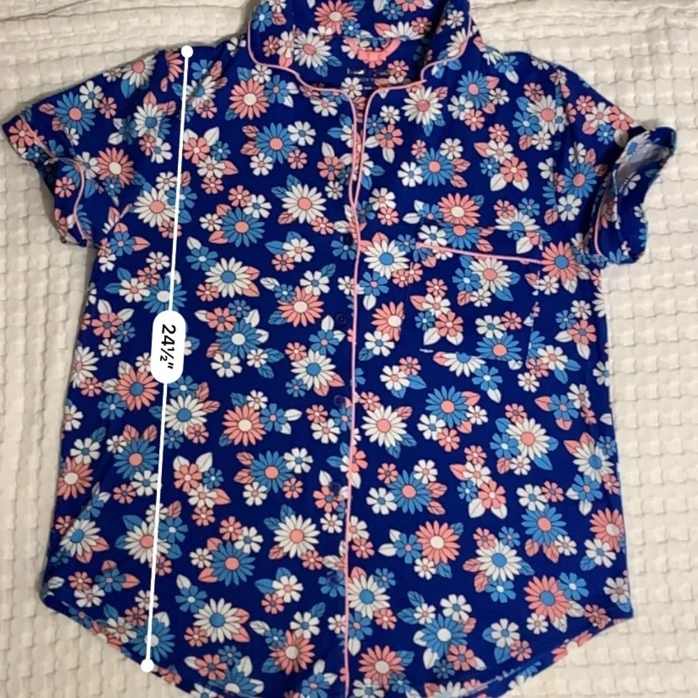 kate Spade Pajama Top Floral , Blue and Pink size Small