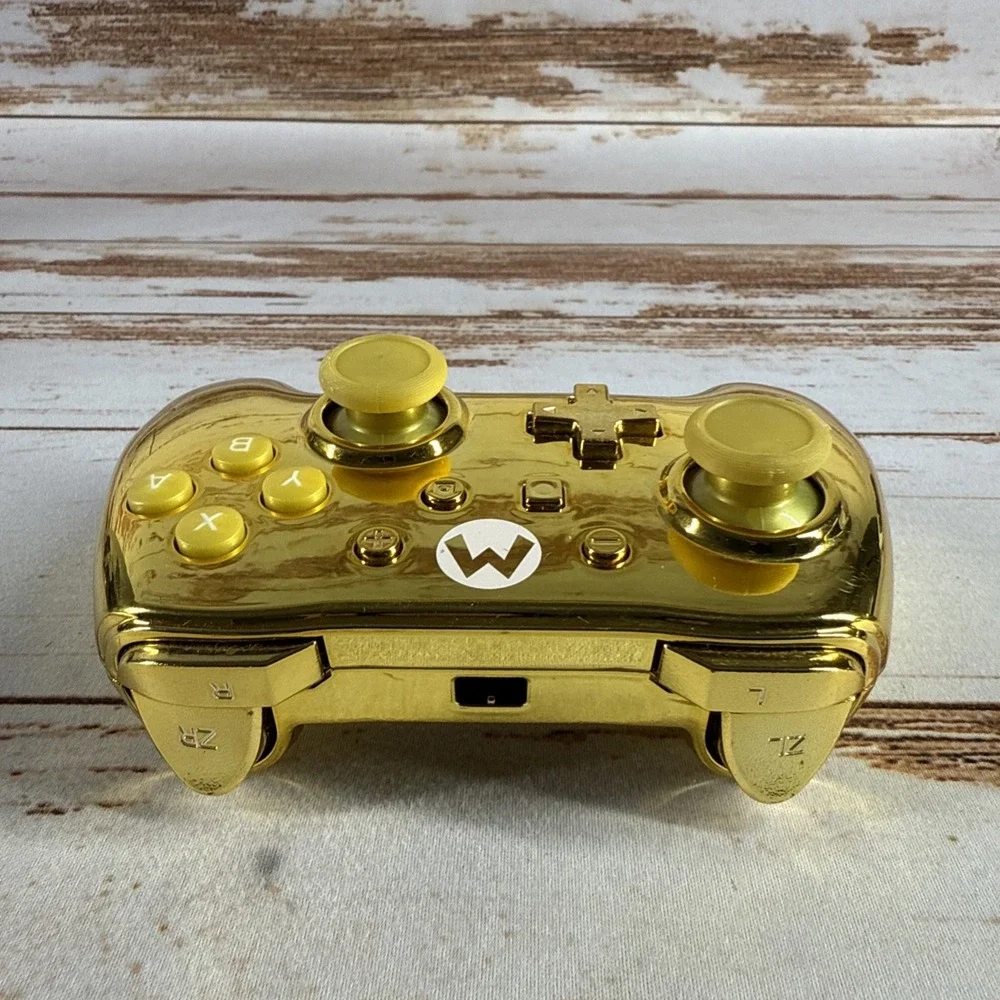 PowerA Super Mario Gold Chrome Controller – Nintendo Switch, No Cable, OEM, Used