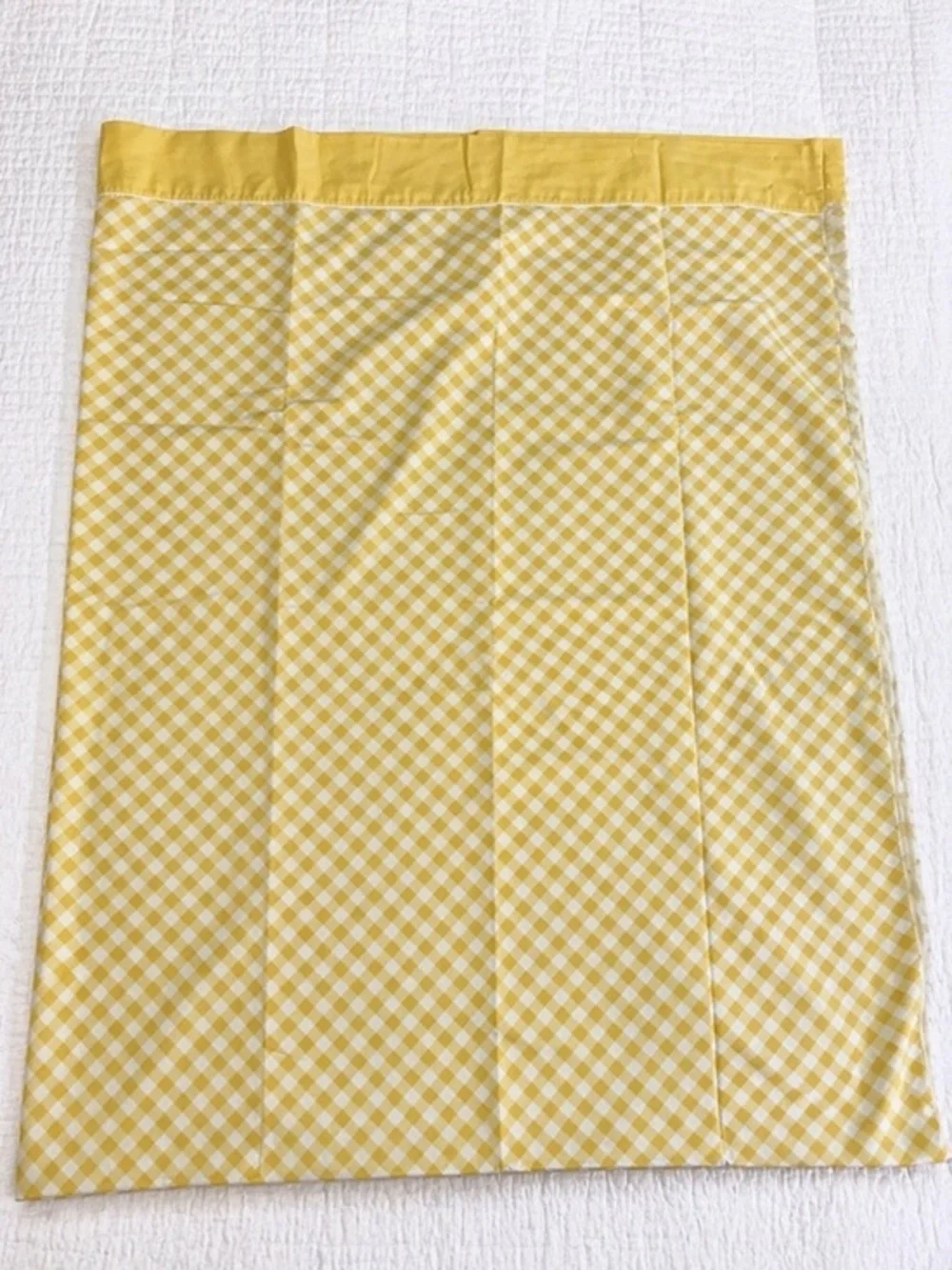 1970’s Vintage Gingham Dan River Yellow Gingham Cotton Sheet Full Flat Cottage