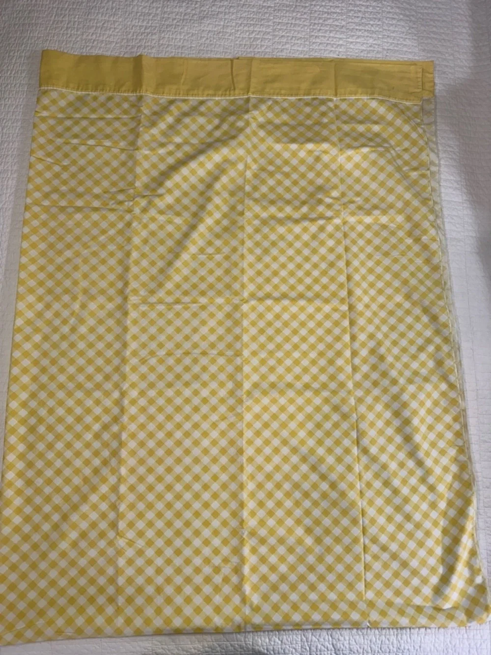 1970’s Vintage Gingham Dan River Yellow Gingham Cotton Sheet Full Flat Cottage