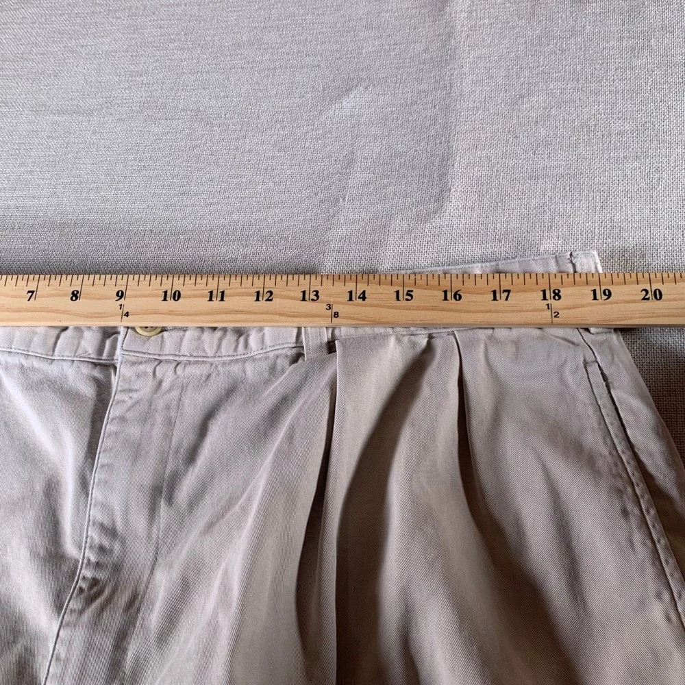Polo Ralph Lauren Andrew Pant Mens 38x27 Pleated Chino Khaki Tan Cotton Trousers