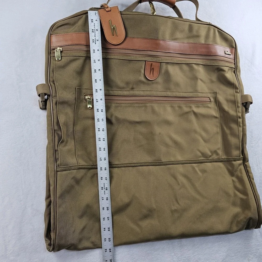 Vtg Hartmann Garment Bag Ballistic Nylon Leather Trim Travel Fold Business