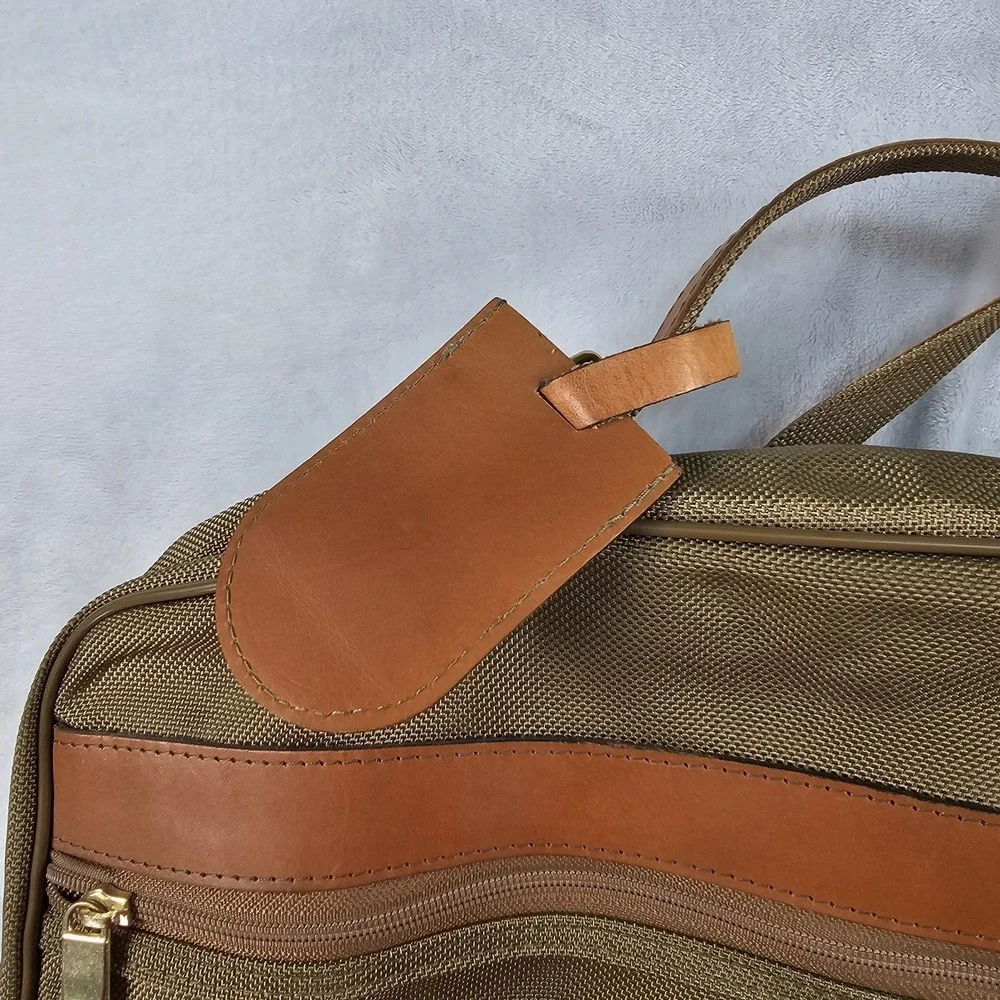 Vtg Hartmann Garment Bag Ballistic Nylon Leather Trim Travel Fold Business