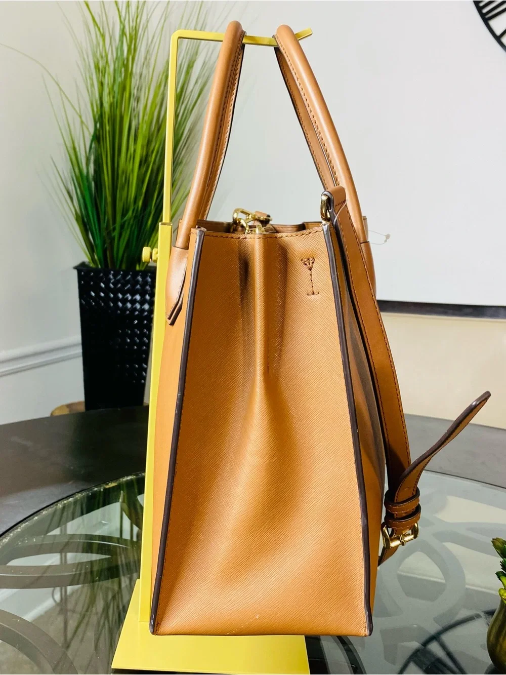 MICHAEL KORS MERCER Large Leather Convertible Tote Acorn Satchel Crossbody