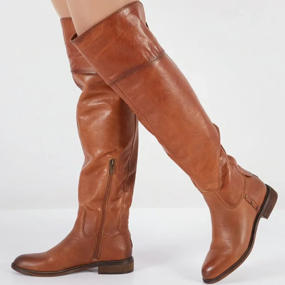 Franco Sarto Leather Over the Knee Boots Haleen
