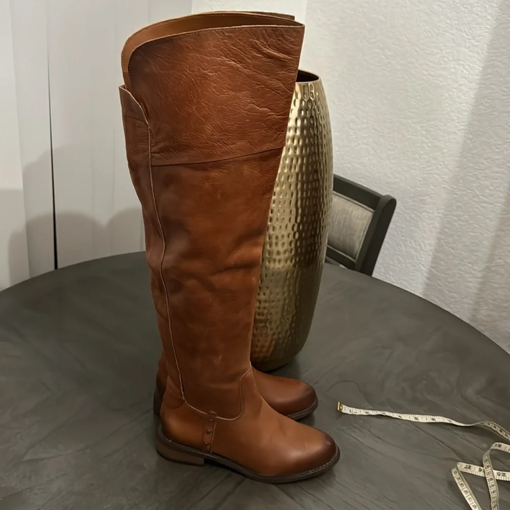 Franco Sarto Leather Over the Knee Boots Haleen