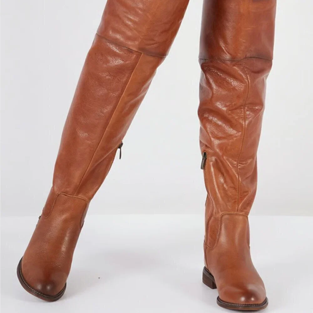 Franco Sarto Leather Over the Knee Boots Haleen