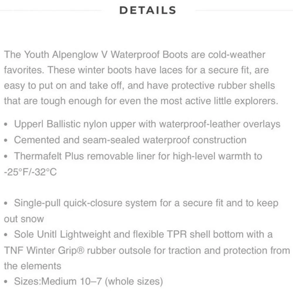 NEW The North Face ThermoBall™ Pull-On Waterproof Pink‎ Youth Size 7