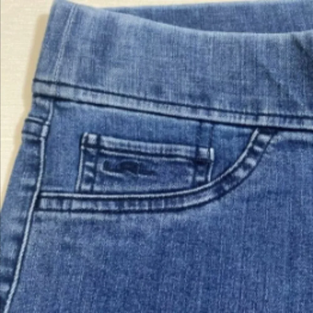NWOT RALPH LAUREN Skinny Blue Jeans w Wide Elastic Pull-on Waist Size 10