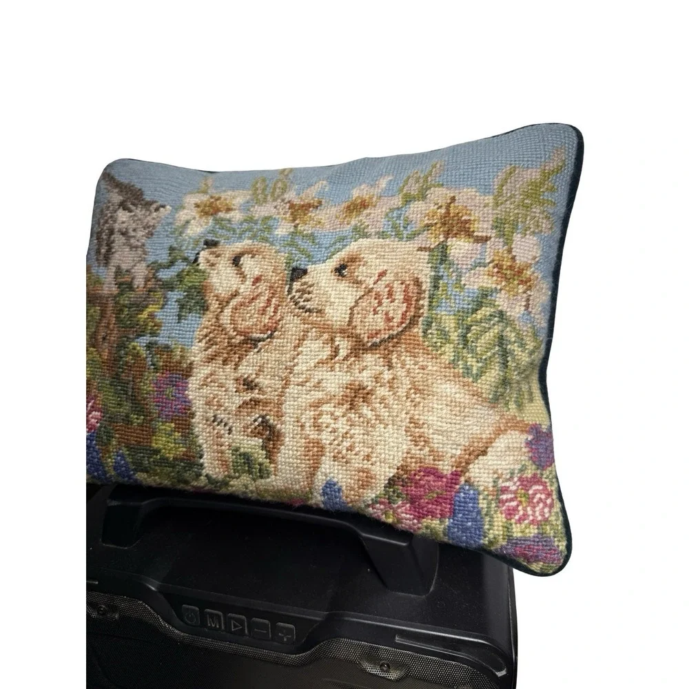 Cat vintage needlepoint