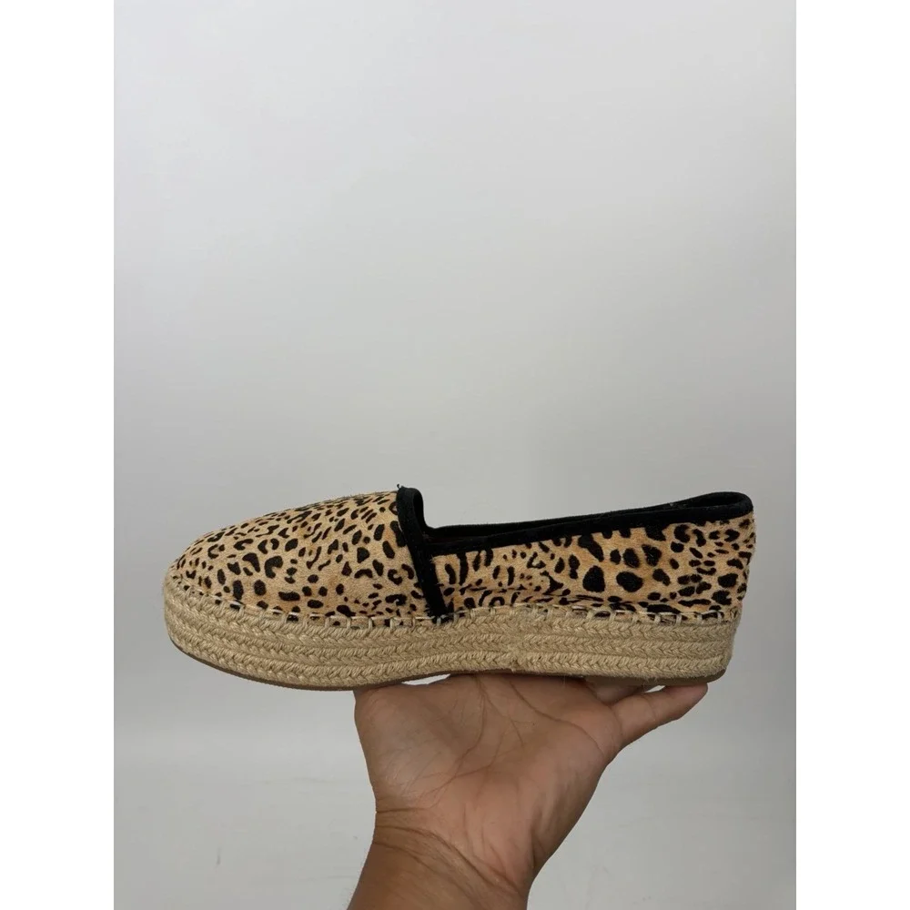 Leopard platform espadrille womens