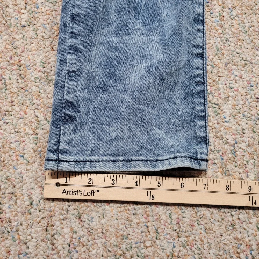 True Religion Rocco Jeans Mens 40 Blue Distressed Marbled Relaxed Skinny Fit